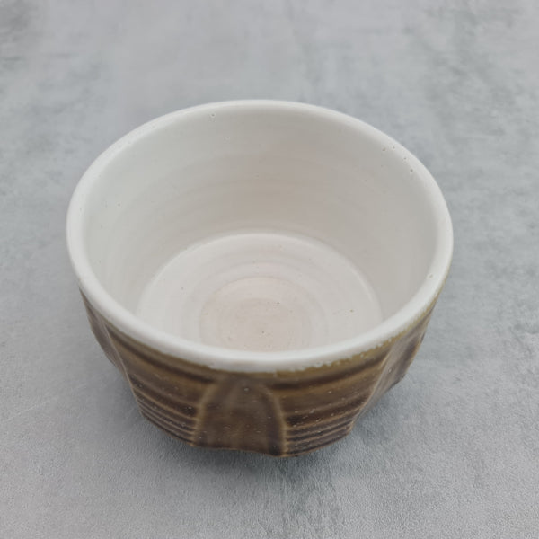 Amber & Tenmoku Faceted Stoneware Teabowl