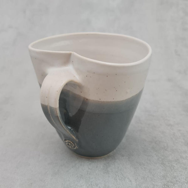 Grey & White Heart/Lily Pad Shaped Mug