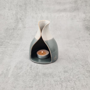 Grey & white Tealight