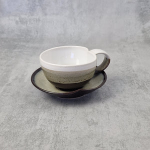 Mocha Blush & Tenmoku Cappuccino Cup & Saucer