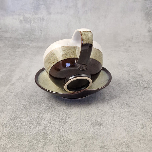 Mocha Blush & Tenmoku Cappuccino Cup & Saucer