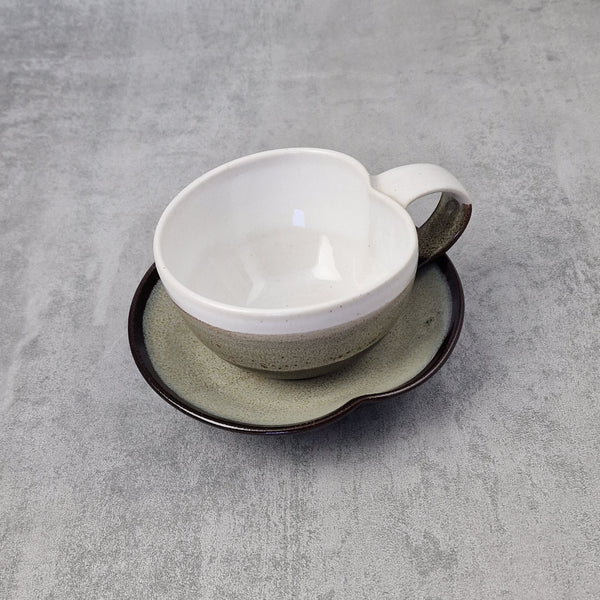 Mocha Blush & Tenmoku Cappuccino Cup & Saucer