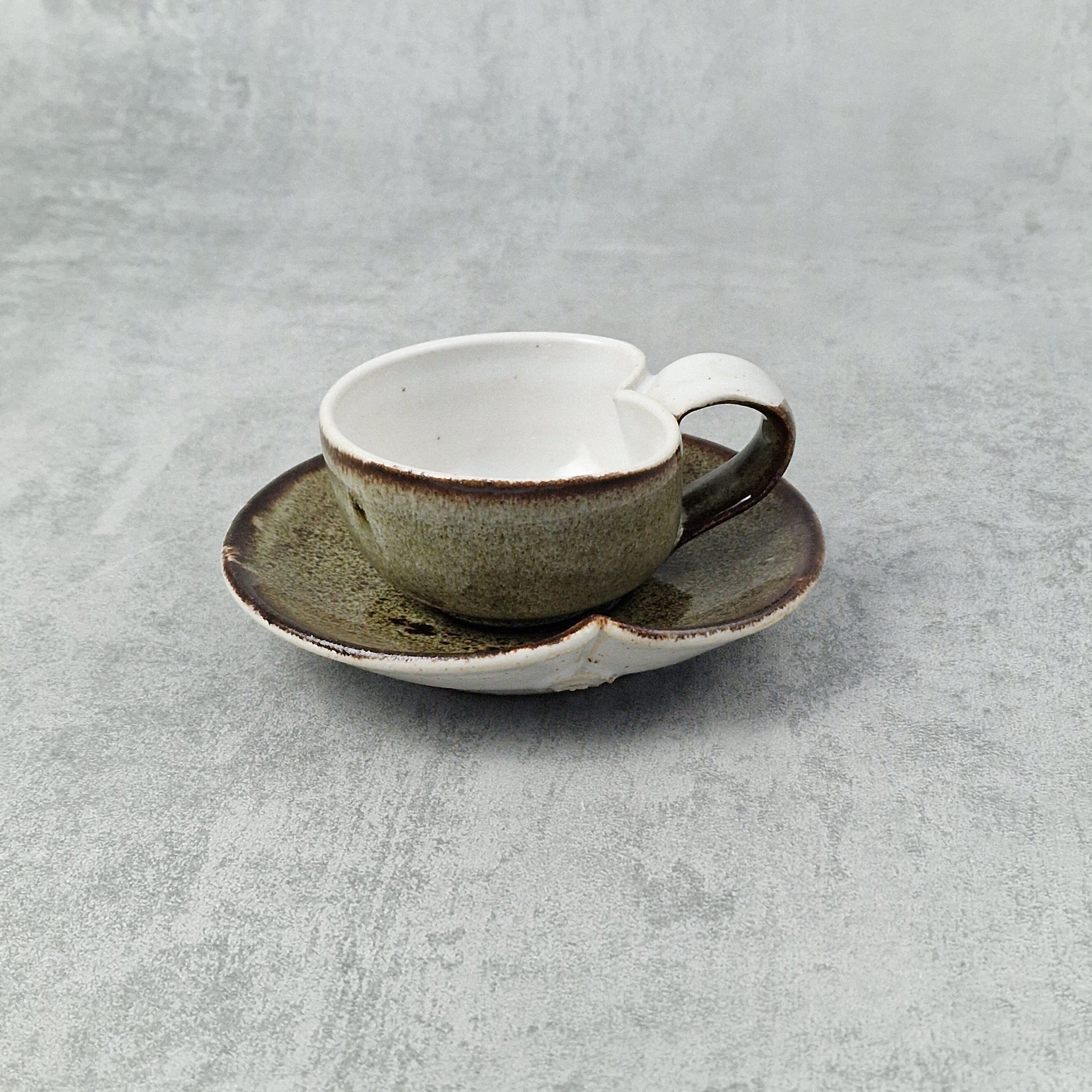 Mocha Blush & Tenmoku Single Espresso Cup & Saucer