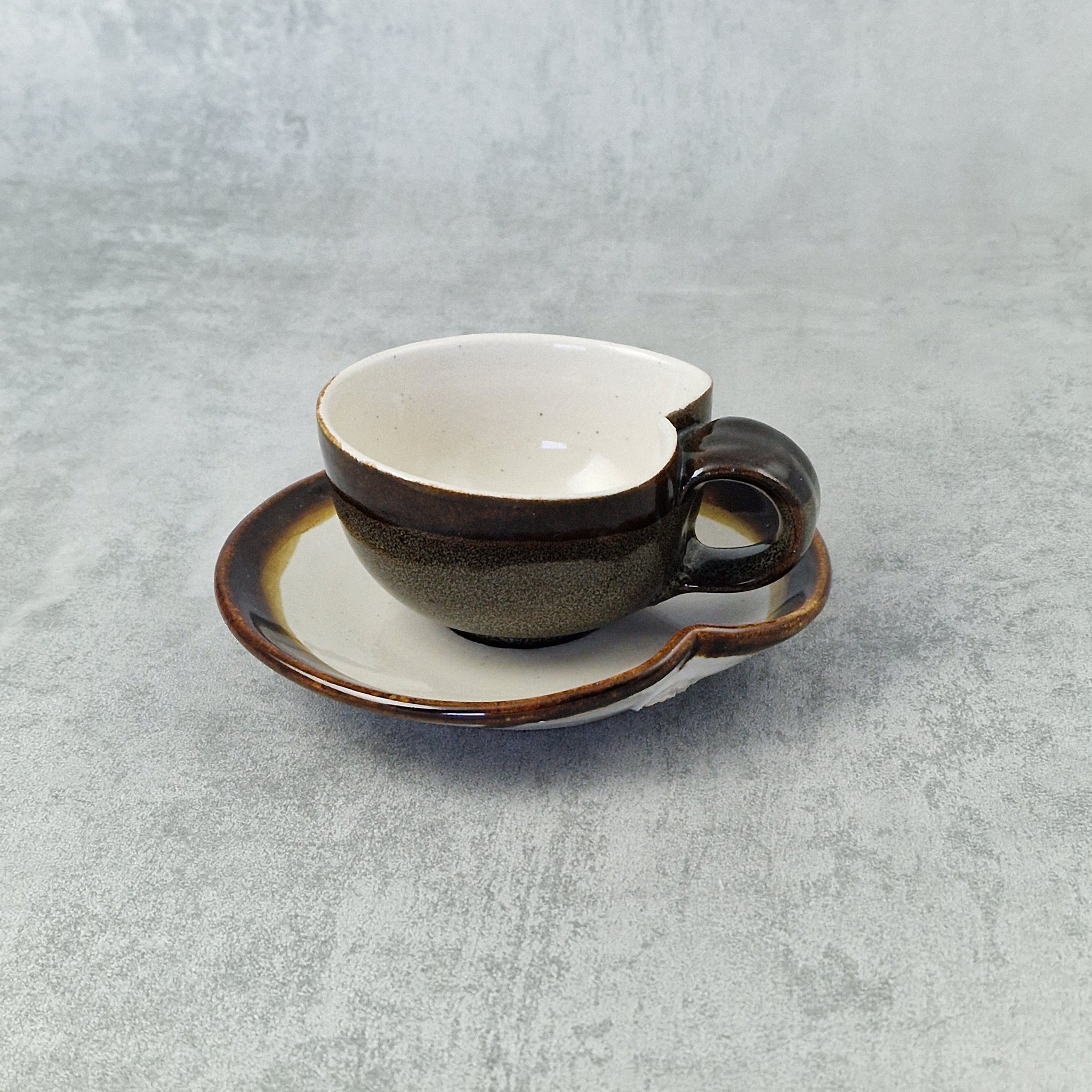 Mocha Blush & Tenmoku Single Espresso Cup & Saucer