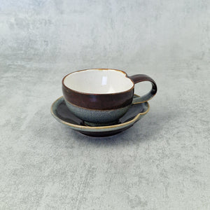 Nuka & Tenmoku Double Espresso Cup & Saucer