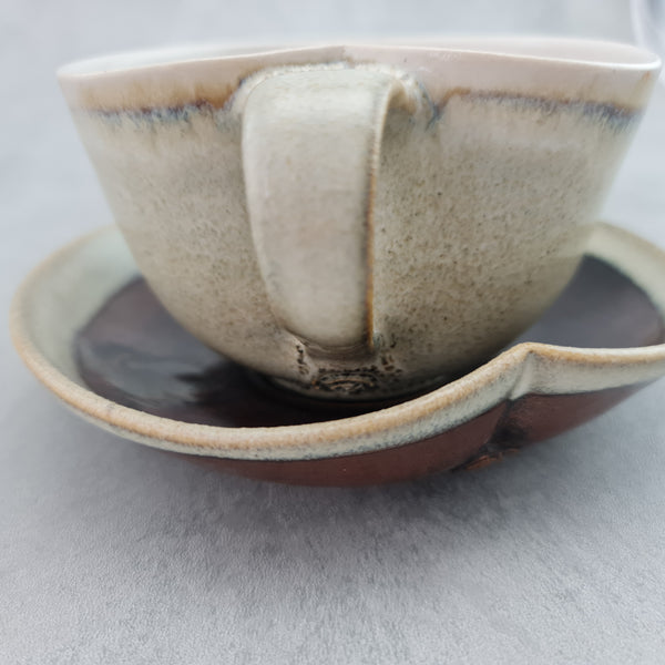 Nuka & Tenmoku Cappuccino Cup & Saucer