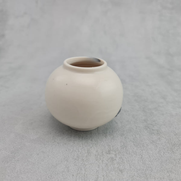 Porcelain Mini Moon Jar with Black fleck
