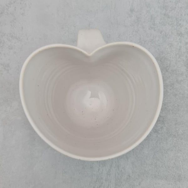 Grey & White Heart/Lily Pad Shaped Mug