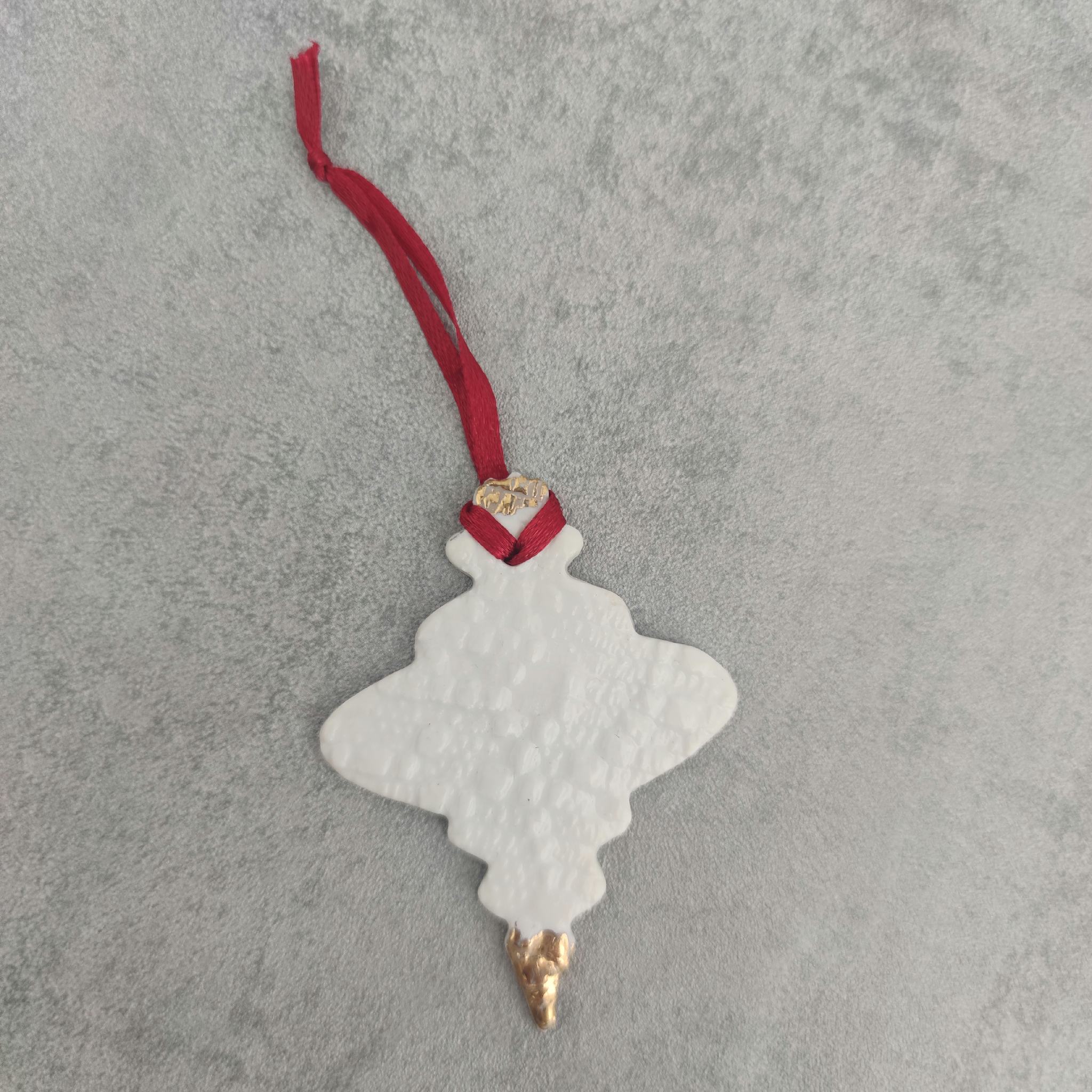 Porcelain & Gold Lustre Hanging Christmas Decorations